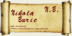 Nikola Burić vizit kartica